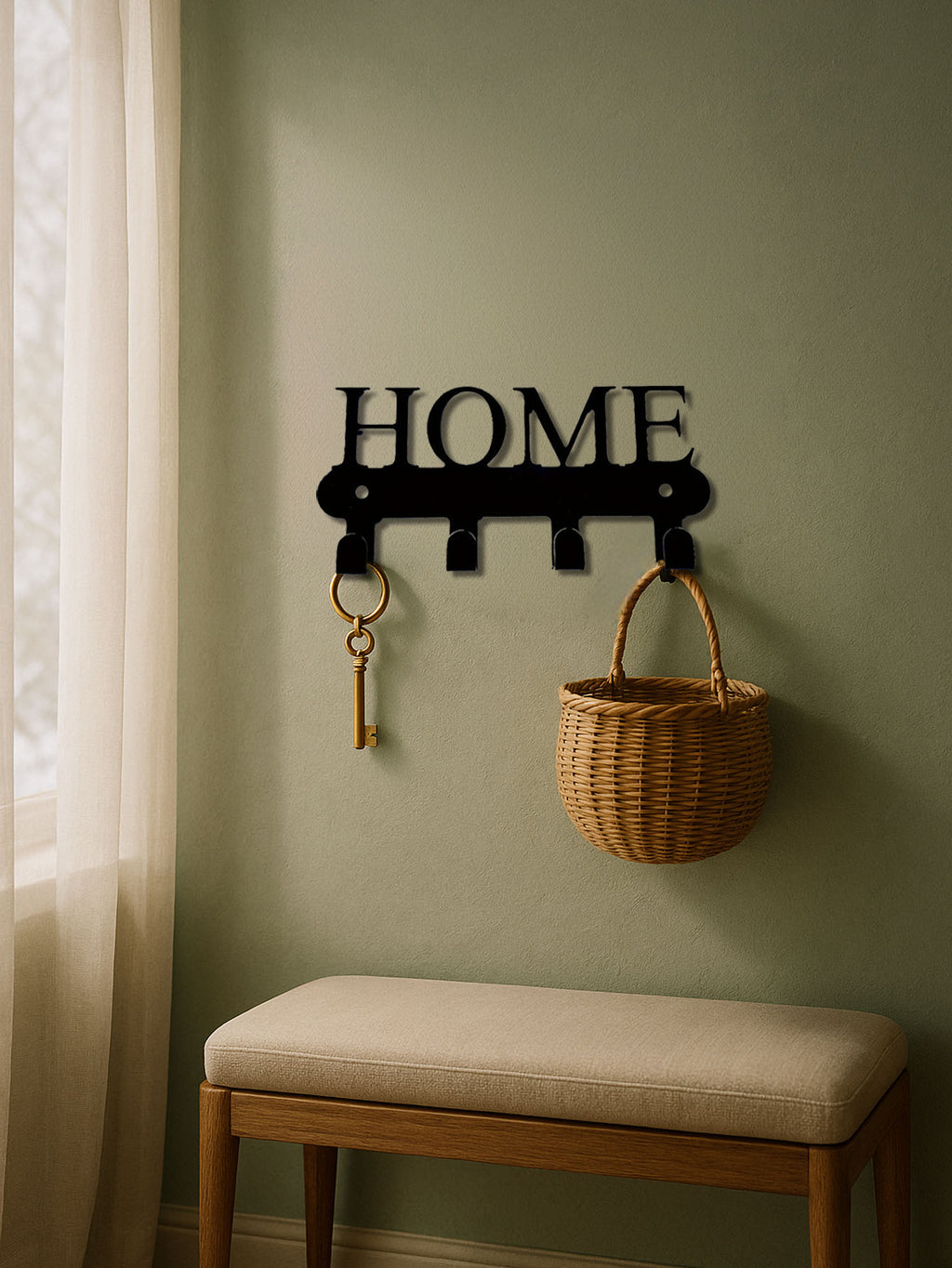 Wall-Mounted Key Rack,Metal Coat Key Holder,Minimalist Entryway Organizer