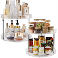 Pack Of 2 Double-layer Turntable Rotating Spice Rack Organization Spinning Organizer