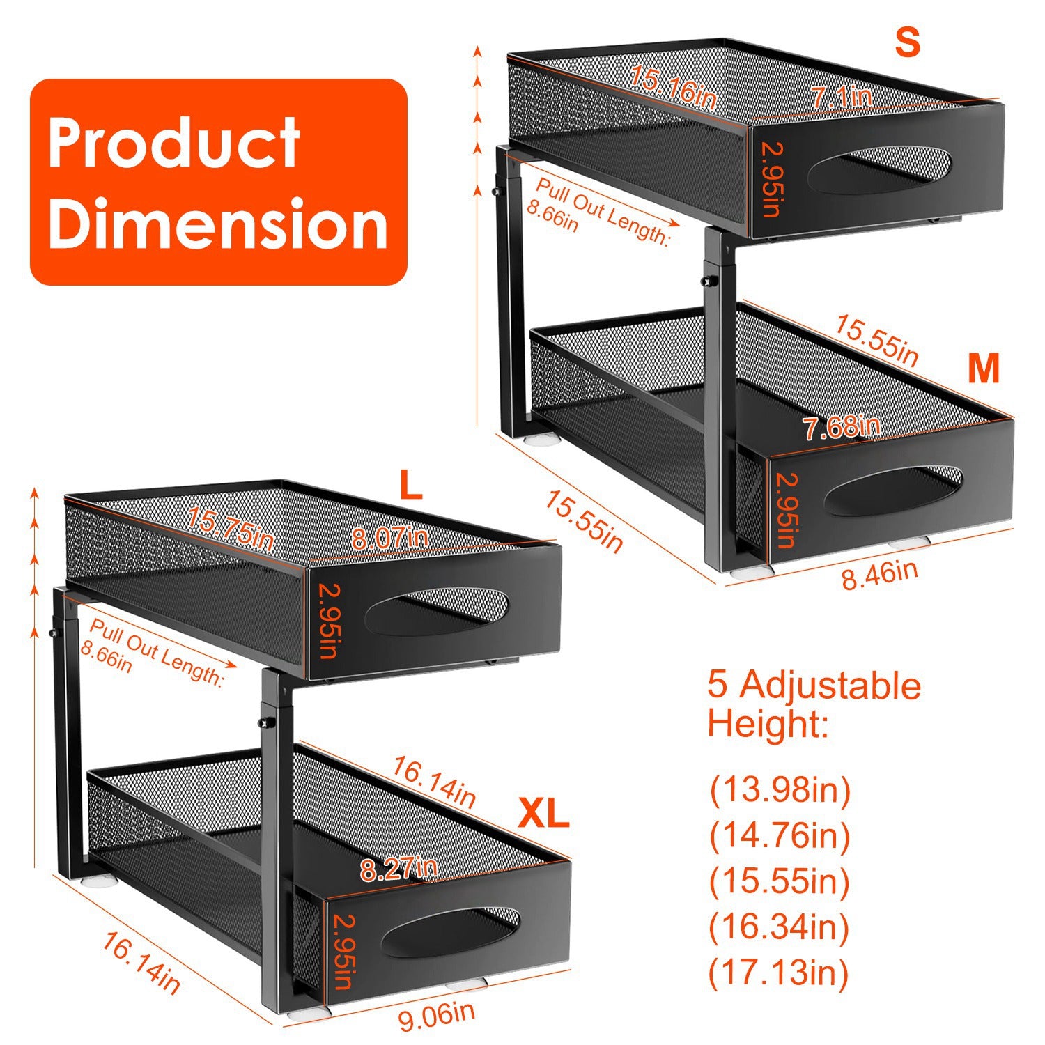 2-Pack Pull-Out Under Sink Organizer