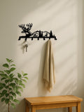 Deer And Forest Metal Key Hook - Nature-Themed Wall Organizer For Entryway Decor