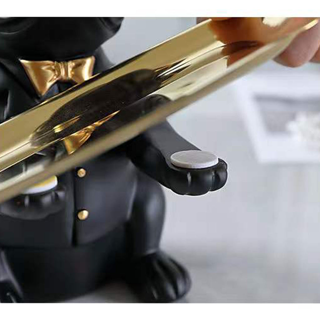 French Bulldog Statue Home Decoration, Cute Dog Statue With Tray, French Bulldog Accessory Gift, Black Or Brown Sculpture Home Decor Tray Black