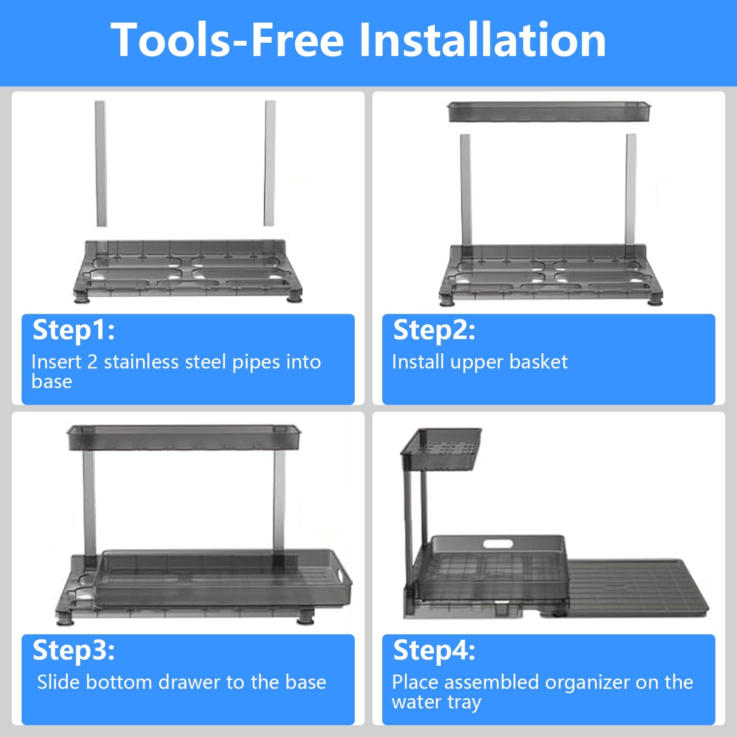 2-Tier Pull-Out Under Sink Organizer (Single)