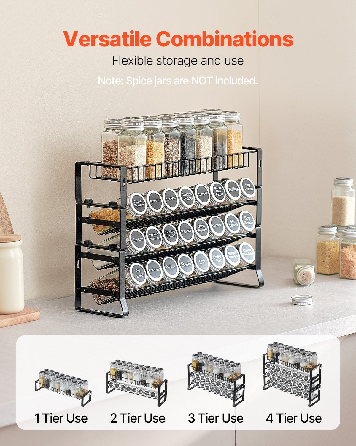 Spice Rack Organizer For Kitchen Cabinets