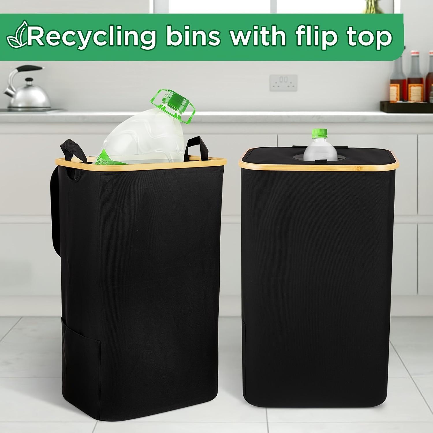 Kitchen  Recyclable Trash Can 26 Gallons Removable Reusable Inner Bag With Lid Bottle Plastic Waste Kitchen Trash Can