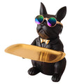 French Bulldog Statue Home Decoration, Cute Dog Statue With Tray, French Bulldog Accessory Gift, Black Or Brown Sculpture Home Decor Tray Black
