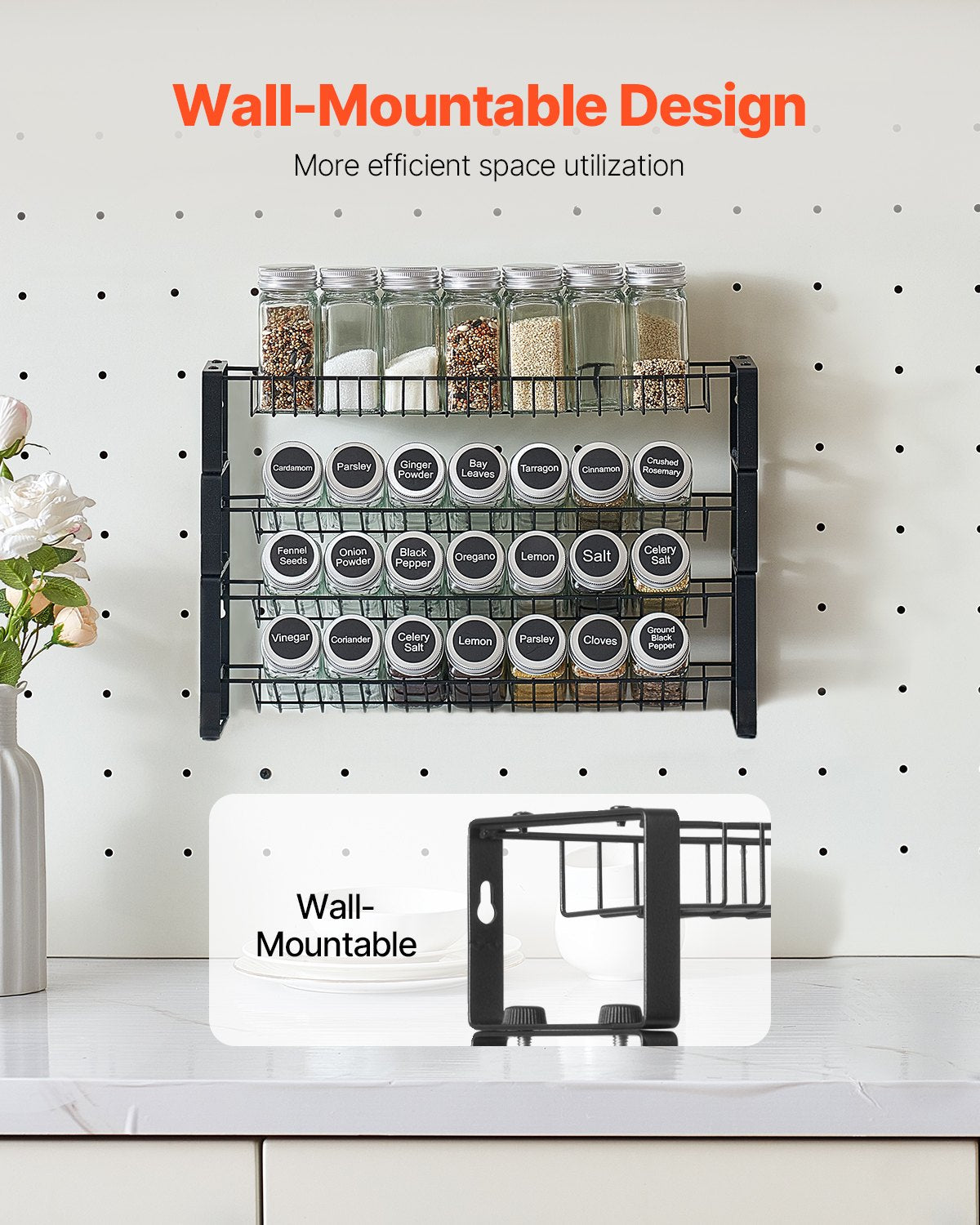 Spice Rack Organizer For Kitchen Cabinets